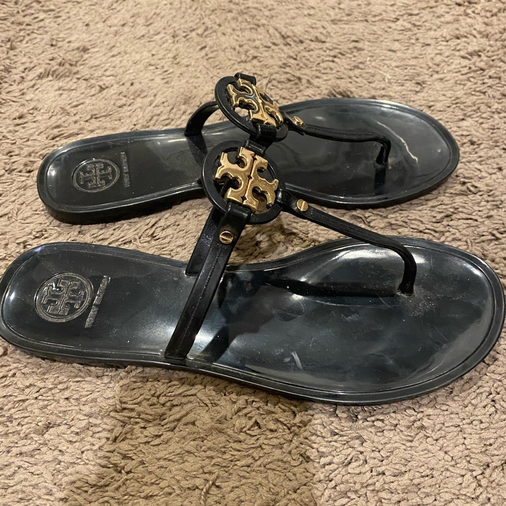 Tory Burch mini Miller black jelly sandals. Size 7.